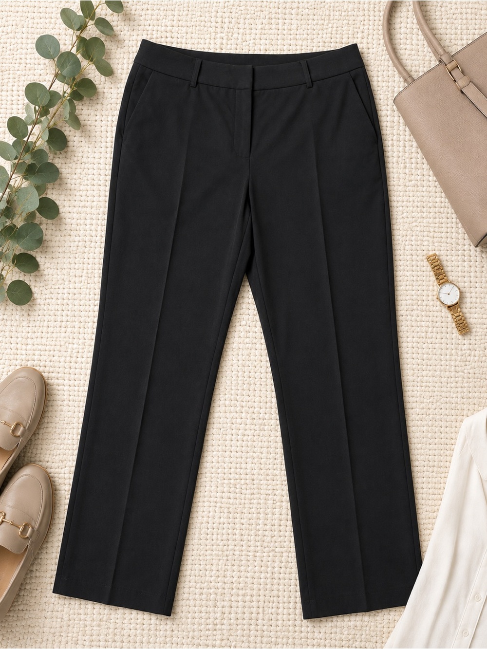 Briggs New York Black Tailored Straight-Leg Trousers